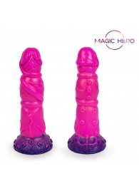 Розовый рельефный фантазийный фаллоимитатор - 20 см. - Bior toys - купить с доставкой в Москве