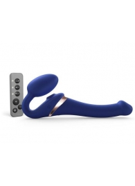 Синий безремневой страпон Multi Orgasm Size S с клиторальной стимуляцией - Strap-on-me - купить с доставкой в Москве