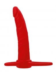 Красная насадка на пенис для двойного проникновения Black Red - 16,5 см. - ToyFa - купить с доставкой в Москве