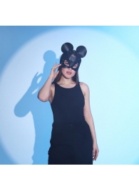Пикантная черная маска «Озорная мышка» с заклепками - Сима-Ленд - купить с доставкой в Москве