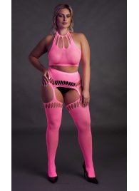 Розовый неоновый комплект белья +size - Shots Media BV купить с доставкой