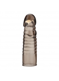 Дымчатая насадка-удлинитель Ribbed Realistic Penis Enhancing Sleeve Extension - 15,2 см. - BlueLine - в Москве купить с доставкой