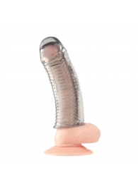 Текстурированная насадка на пенис Clear Textured Penis Enhancing Sleeve Extension - 16,5 см. - BlueLine - в Москве купить с доставкой