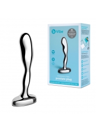 Стальной стимулятор простаты Stainless Steel Prostate Plug - 11,5 см. - b-Vibe - в Москве купить с доставкой