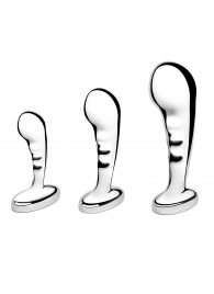 Набор из 3 стальных стимуляторов простаты Stainless Steel P-spot Training Set - b-Vibe - в Москве купить с доставкой