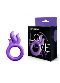 Фиолетовое эрекционное кольцо с язычками пламени - Bior toys - в Москве купить с доставкой