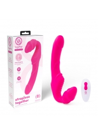 Розовый безремневой страпон на радиоуправлении Strapless Together - 22 см. - Together Toy - купить с доставкой #SOTBIT_REGIONS_UF_V_REGION_NAME#