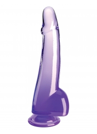 Фиолетовый фаллоимитатор с мошонкой на присоске 10’’ Cock with Balls - 27,9 см. - Pipedream