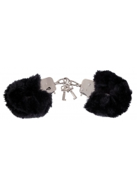 Черные меховые наручники Love Cuffs Black - Orion - купить с доставкой в Москве