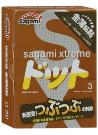 Презервативы Sagami Xtreme FEEL UP с точечной текстурой и линиями прилегания - 3 шт. - Sagami - купить с доставкой в Москве