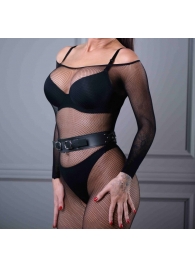 Черный кожаный пояс Sex Game - БДСМ Арсенал - купить с доставкой в Москве