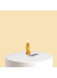 Золотистая свеча для торта в виде фаллоса - 4,5 см. - Сима-Ленд - купить с доставкой #SOTBIT_REGIONS_UF_V_REGION_NAME#