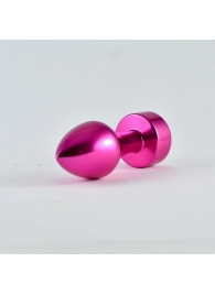 Розовая алюминиевая анальная пробка с прозрачным кристаллом - 8,1 см. - Lovetoy - купить с доставкой в Москве