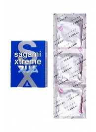 Розовые презервативы Sagami Xtreme FEEL FIT 3D - 3 шт. - Sagami - купить с доставкой в Москве