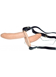 Телесный женский страпон с вагинальной пробкой Strap-On Duo - 15 см. - Orion - купить с доставкой в Москве