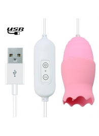 Розовые, работающие от USB виброяйца - классическое и с подвижным язычком - Сима-Ленд