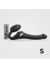 Черный безремневой страпон Multi Orgasm Size S с клиторальной стимуляцией - Strap-on-me - купить с доставкой в Москве