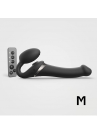 Черный безремневой страпон Multi Orgasm Size M с клиторальной стимуляцией - Strap-on-me - купить с доставкой в Москве