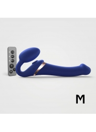 Синий безремневой страпон Multi Orgasm Size M с клиторальной стимуляцией - Strap-on-me - купить с доставкой в Москве