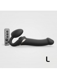 Черный безремневой страпон Multi Orgasm Size L с клиторальной стимуляцией - Strap-on-me - купить с доставкой в Москве
