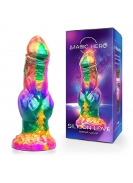 Разноцветный фантазийный фаллоимитатор на присоске - 24 см. - Bior toys