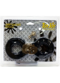 Меховые черные наручники с ключами - Toy Joy - купить с доставкой в Москве