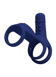 Синяя вибронасадка на пенис Vibrating Penis Sling - Baile - в Москве купить с доставкой