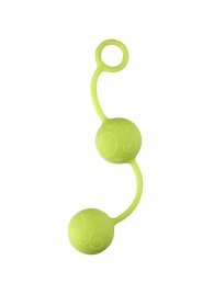 Зелёные вагинальные шарики с завитушками на поверхности - Dream Toys