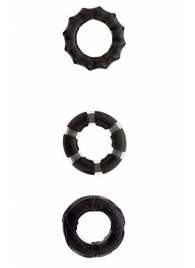 Набор из 3 чёрных эрекционных колец MENZSTUFF STRETCHY COCK RINGS - Dream Toys - #SOTBIT_REGIONS_UF_V_REGION_NAME# купить с доставкой