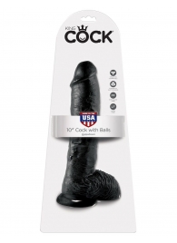 Реалистичный чёрный фаллоимитатор-гигант 10  Cock with Balls - 25,4 см. - Pipedream
