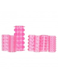 Набор из 7 розовых насадок на пенис ONE-A-DAY PENIS SLEEVES PINK - Seven Creations - в Москве купить с доставкой