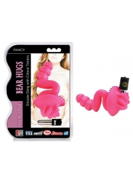 Розовый вагинальный стимулятор с щёточкой и вибропулей Bear Hugs - Dream Toys
