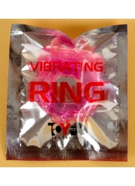 Толстое розовое эрекционное кольцо с вибратором - Toyfa Basic - в Москве купить с доставкой