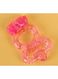 Розовое эрекционное кольцо с вибратором и подхватом - Toyfa Basic - #SOTBIT_REGIONS_UF_V_REGION_NAME# купить с доставкой