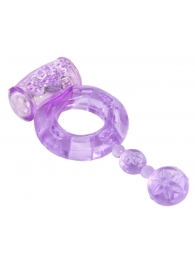 Фиолетовое эрекционное кольцо с вибратором - Toyfa Basic - в Москве купить с доставкой