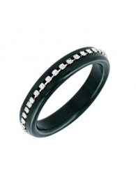 Чёрное эрекционное кольцо со стразами MAGIC DIAMOND - NMC - купить с доставкой в Москве