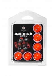 Набор из 6 шариков с массажным маслом Brazilian Balls с ароматом ягод - Secret Play - купить с доставкой #SOTBIT_REGIONS_UF_V_REGION_NAME#