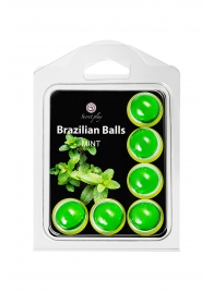 Набор из 6 шариков с массажным маслом Brazilian Balls с ароматом мяты - Secret Play - купить с доставкой #SOTBIT_REGIONS_UF_V_REGION_NAME#