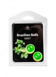 Набор из 2 шариков с массажным маслом Brazilian Balls с ароматом мяты - Secret Play - купить с доставкой #SOTBIT_REGIONS_UF_V_REGION_NAME#