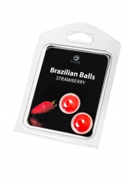 Набор из 2 шариков с массажным маслом Brazilian Balls с ароматом клубники - Secret Play - купить с доставкой #SOTBIT_REGIONS_UF_V_REGION_NAME#