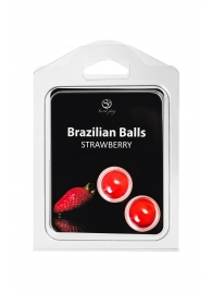 Набор из 2 шариков с массажным маслом Brazilian Balls с ароматом клубники - Secret Play - купить с доставкой #SOTBIT_REGIONS_UF_V_REGION_NAME#