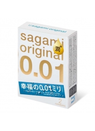 Увлажнённые презервативы Sagami Original 0.01 Extra Lub - 2 шт. - Sagami - купить с доставкой в Москве