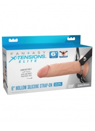 Полый страпон на ремнях 6’’ Hollow Silicone Strap-on - Pipedream - купить с доставкой в Москве