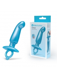 Голубая анальная пробка для массажа простаты Hither Silicone Prostate Plug - 14,3 см. - b-Vibe - в Москве купить с доставкой