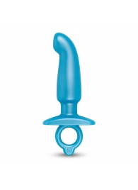 Голубая анальная пробка для массажа простаты Hither Silicone Prostate Plug - 14,3 см. - b-Vibe - в Москве купить с доставкой