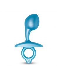 Голубая анальная пробка для массажа простаты Bulb Silicone Prostate Plug - 10,7 см. - b-Vibe - в Москве купить с доставкой