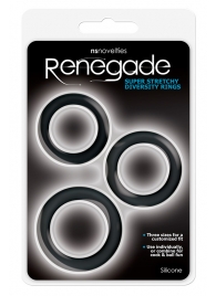 Набор из 3 чёрных эрекционных колец Renegade Diversity Rings Black - NS Novelties - в Москве купить с доставкой