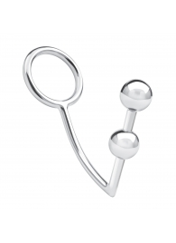 Кольцо на пенис с анальным стимулятором Two Bead Stainless Steel Anal Hook   Cock Ring - BlueLine - в Москве купить с доставкой