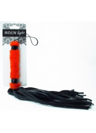 Нежная плеть с красным мехом BDSM Light - 43 см. - БДСМ Арсенал - купить с доставкой в Москве