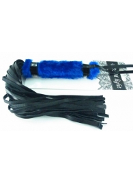 Нежная плеть с синим мехом BDSM Light - 43 см. - БДСМ Арсенал - купить с доставкой в Москве